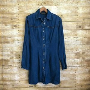 Double D Ranch Studded Southwestern Denim Dress